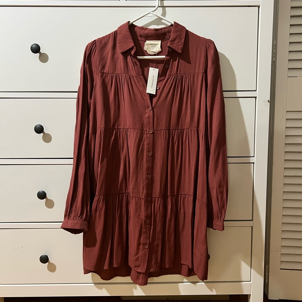 Burgundy flowy dress